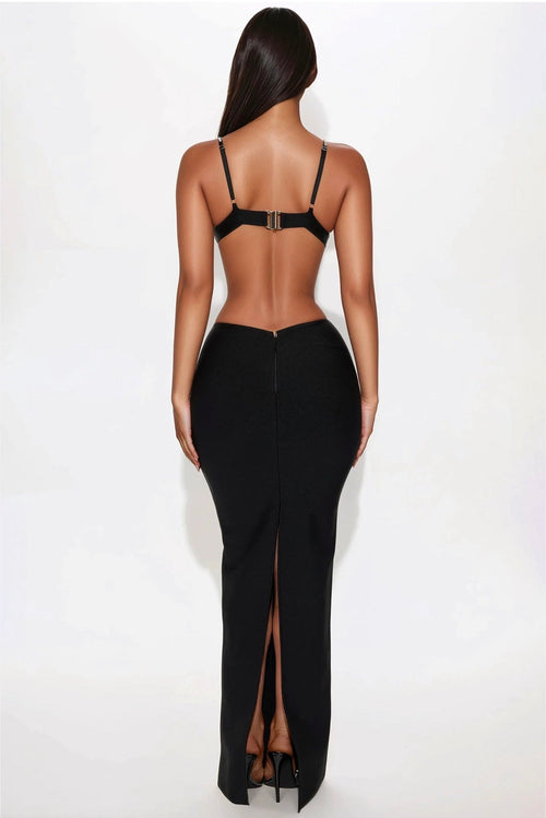 Chloe bandage gown-black