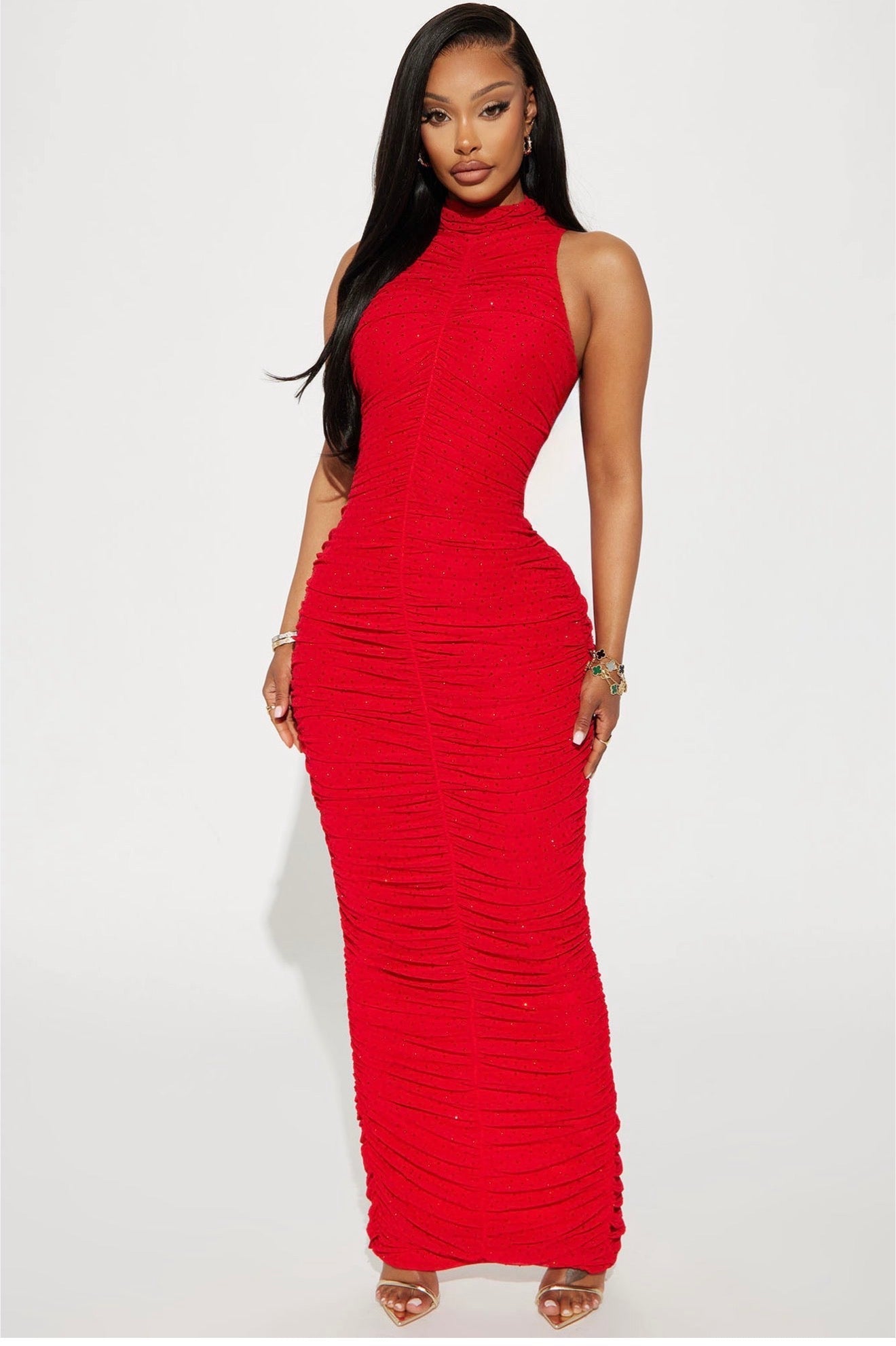 Michealle maxi red dress
