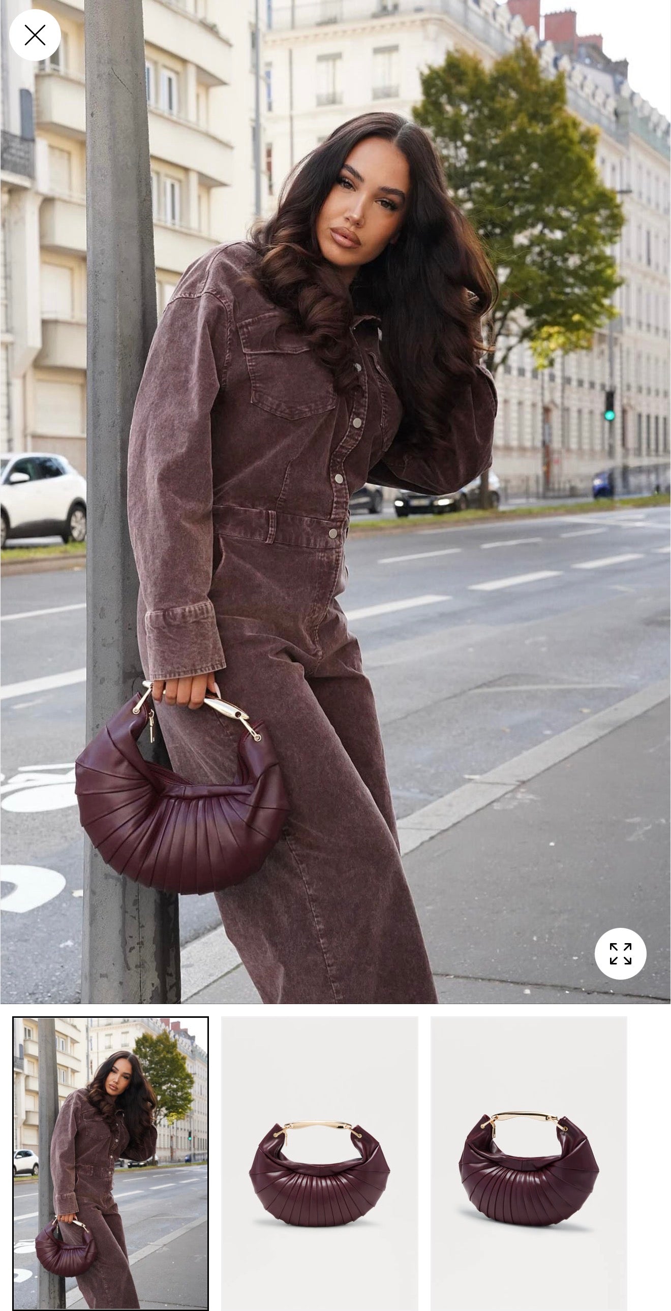 Burgundy faux leather handbag