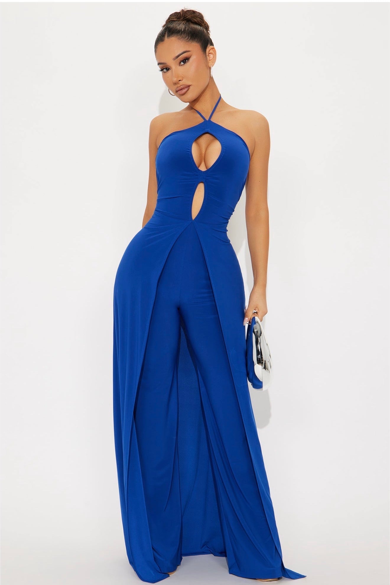 Liana straight leg  jumpsuit -blue