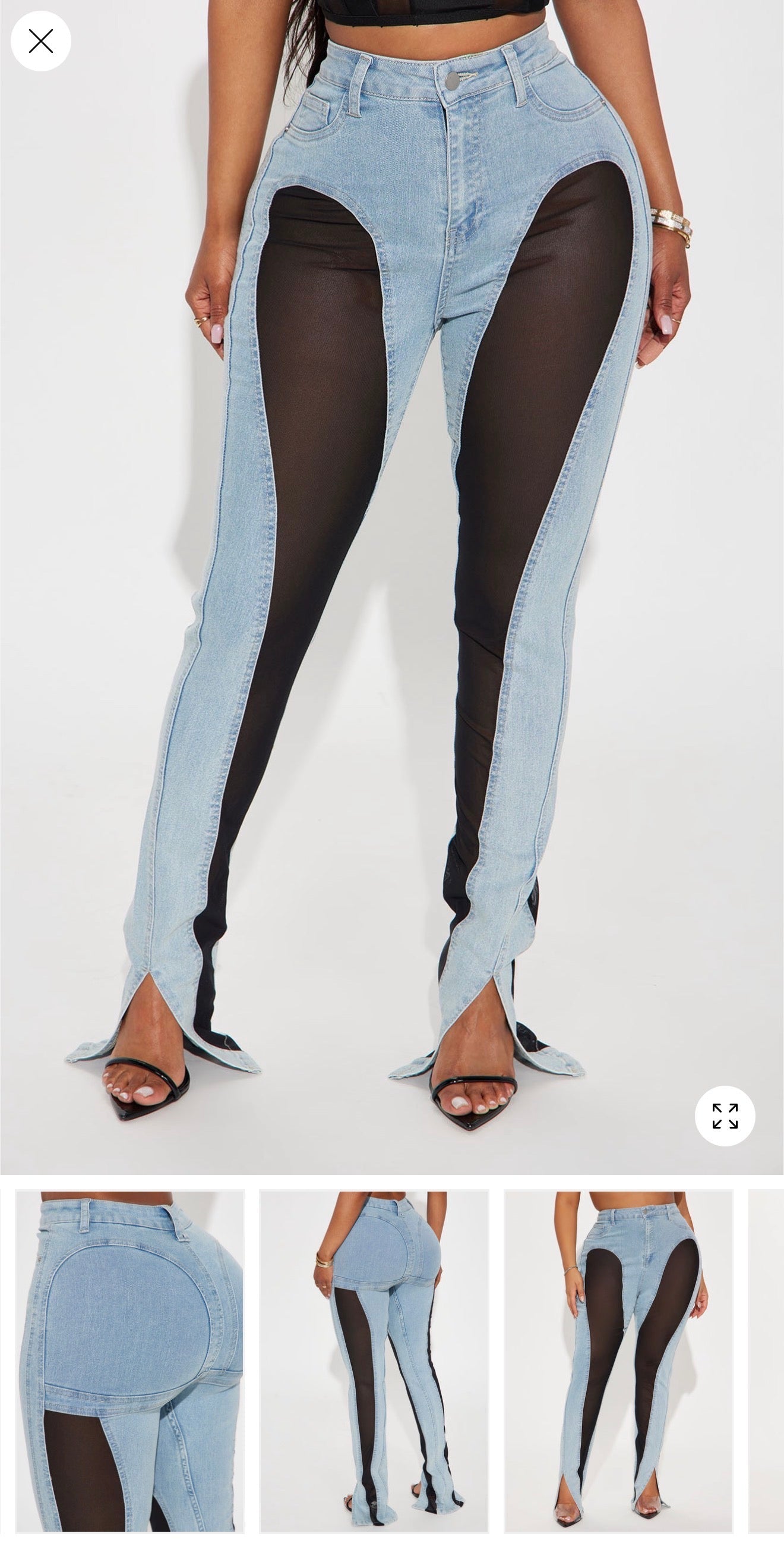 Split gears stretch hems jeans