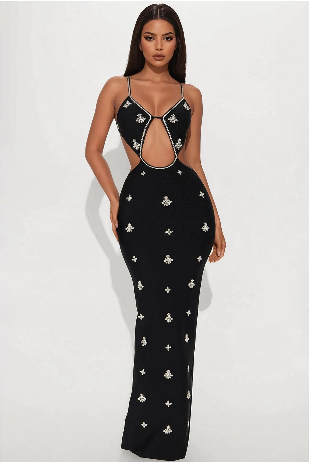 Chloe bandage gown-black